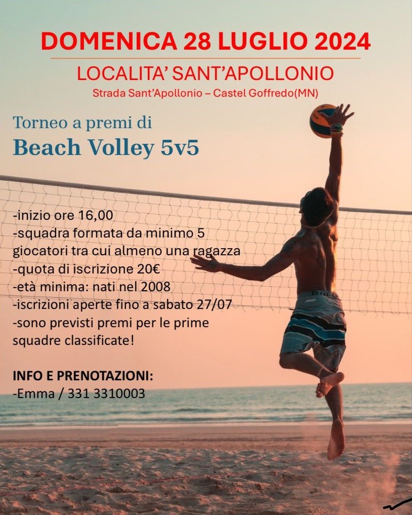 Torneo a premi di beach volley 5v5 (28 luglio 2024)